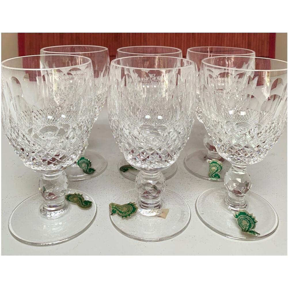VTG Set 6 Waterford Crystal Colleen Short Stem (Cut) Sherry Glasses New 4 1/4” - Picture 1 of 3